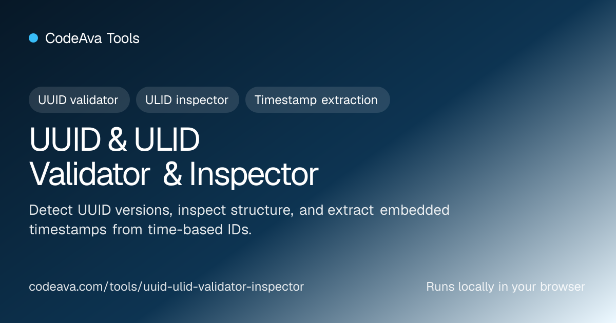 UUID & ULID Validator & Inspector | Extract Timestamps | CodeAva